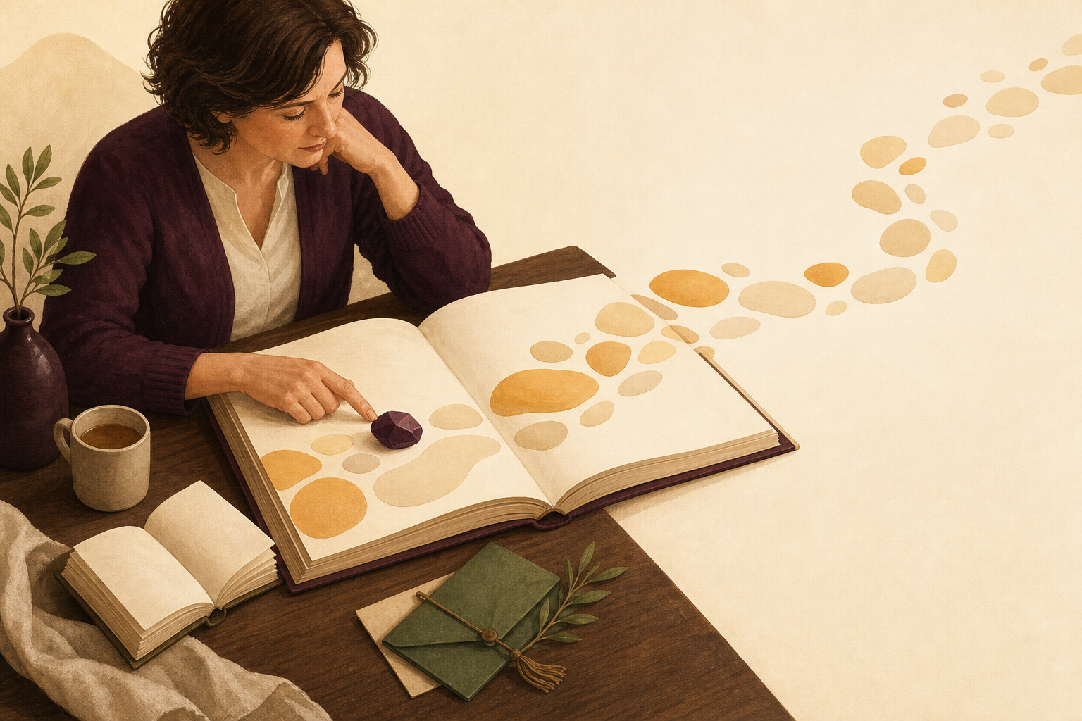 A reader pauses over one unfamiliar word while keeping sight of the surrounding paragraph and its meaning.